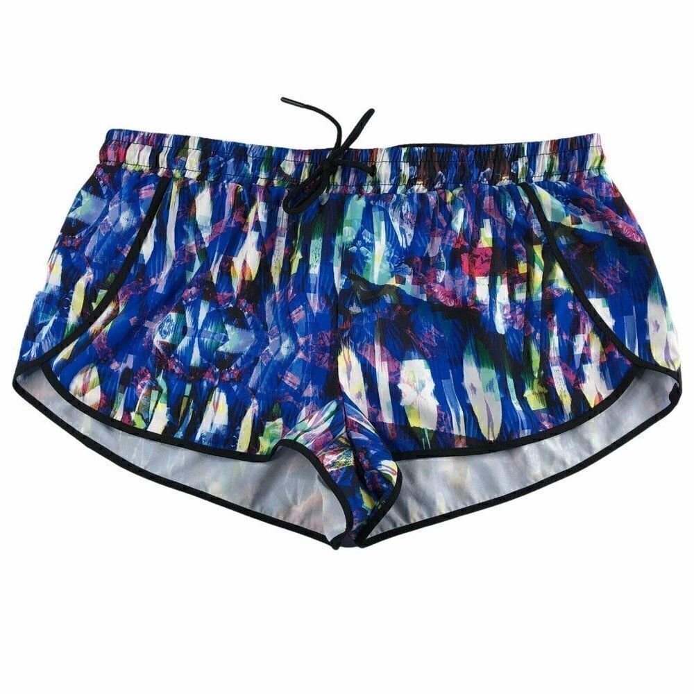 Fabletics Carrie Running Shorts Blue Reef Print - Picture 2 of 7